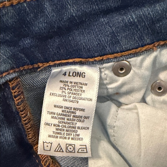 Aero High Rise Jeggings Distressed Denim Jeans 4 Long - Picture 5 of 5